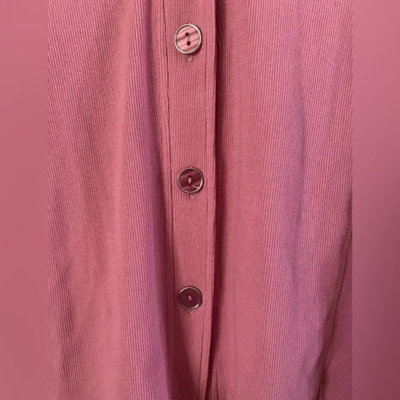 Collection L Women’s Size 4 (Small) Dusty Rose Button-Up Organic Cotton Cardigan - Picture 3 of 10